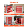 VEVOR Metal Tool Box, 8.6-inch, Portable Metal Tool Box with 5 Drawers, Small Tool Chest with EVA Liners and PP Feet Pads, Heavy-Duty Steel With Ball Bearing Opening and Powder Coated Finish, Red