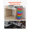 VEVOR Rolling Cart with Drawers, 10 Drawer Storage Organizer, Mobile Utility Cart with Steel Frame, Universal Casters & 2 Brakes, Great for Office, Classroom, Craft Tools, Garage, Studio, Rainbow