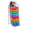 VEVOR Rolling Cart with Drawers, 10 Drawer Storage Organizer, Mobile Utility Cart with Steel Frame, Universal Casters & 2 Brakes, Great for Office, Classroom, Craft Tools, Garage, Studio, Rainbow