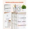 VEVOR Rolling Cart with Drawers, 5 Drawer Storage Organizer, Mobile Utility Cart with Wood Top, Steel Frame, Universal Casters & 2 Brakes, for Office, Classroom, Craft Supplies, Bedroom, Makeup, White