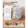 VEVOR Rolling Cart with Drawers, Double Row 15 Drawer Storage Organizer, Mobile Utility Cart with Chrome Steel Frame, Universal Casters & 2 Brakes, for Office, Classroom, Craft Room, Studio, Garage