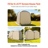 VEVOR Sun Shade Sail Canopy Covers, Fit for 6 x 6 ft Screen House Tent, Sun Protection, 5.51 x 5.71 ft 300D Oxford Silver-Coated Fabric, Pack of 2 (Not Include Tent), for Outdoor Activities, Beige
