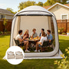 VEVOR Sun Shade Sail Canopy Covers, Fit for 6 x 6 ft Screen House Tent, Sun Protection, 5.51 x 5.71 ft 300D Oxford Silver-Coated Fabric, Pack of 2 (Not Include Tent), for Outdoor Activities, Beige