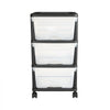 VEVOR Plastic Storage Drawers Cart, 3 Drawers Storage Organizer with Wheels, Rolling Closet Organization and Storage Dividers, Dresser Organizer Clear Bins for Office Supplies, Craft Rooms, Classrooms