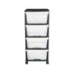 VEVOR Plastic Storage Drawers Cart, 4 Drawers Storage Organizer with Wheels, Rolling Closet Organization and Storage Dividers, Dresser Organizer Clear Bins for Office Supplies, Craft Rooms, Classrooms