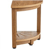 VEVOR Corner Shower Bench, 16.5" Height 12.8" Radius, Faux Wood Grain Polystyrene, 350 LBS with Storage Shelf, Water Resistant, Shower Stool for Inside & Outside Shower, for Bathroom, Living Room