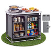 VEVOR Camping Storage Cabinet, Outdoor Portable Aluminum Lightweight Table, Quick Set-up Compact Kitchen Cook Station, with 6 Shelves and Carry Bag, for Picnic, BBQ, Party, Camping, RV Traveling