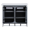 VEVOR Camping Storage Cabinet, Outdoor Portable Aluminum Lightweight Table, Quick Set-up Compact Kitchen Cook Station, with 6 Shelves and Carry Bag, for Picnic, BBQ, Party, Camping, RV Traveling