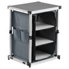 VEVOR Folding Camping Storage Cabinet, Outdoor Portable Aluminum Lightweight Table, Quick Set-up Compact Kitchen Cook Station, with 3 Shelves and Carry Bag, for Picnic, BBQ, Camping, RV Traveling