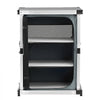 VEVOR Folding Camping Storage Cabinet, Outdoor Portable Aluminum Lightweight Table, Quick Set-up Compact Kitchen Cook Station, with 3 Shelves and Carry Bag, for Picnic, BBQ, Camping, RV Traveling