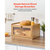 VEVOR Bread Box for Kitchen Counter, Large Capacity Bamboo Bread Storage Container, Farmhouse Wooden Breadbox Organizer for Homemade Bread, Storage Holder Bin with Acrylic Wavy Door Panel, Natural