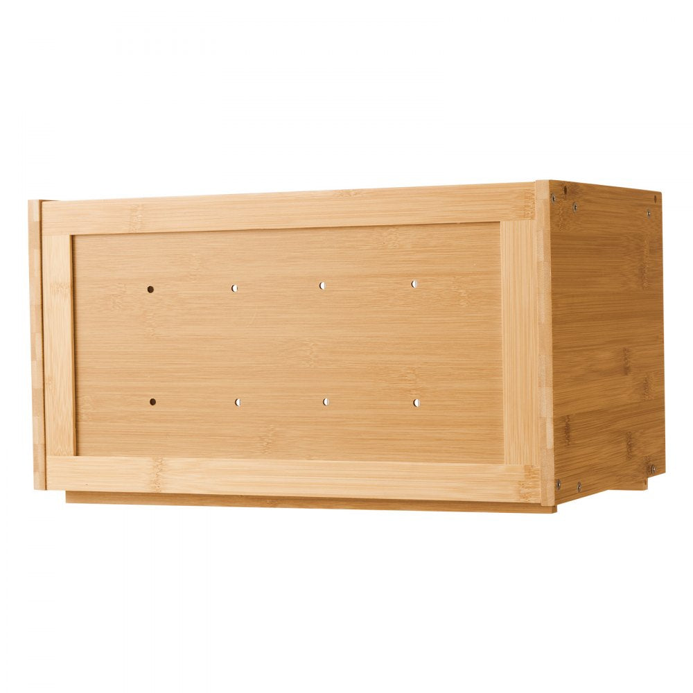 VEVOR Bread Box for Kitchen Counter, Large Capacity Bamboo Bread Storage Container, Farmhouse Wooden Breadbox Organizer for Homemade Bread, Storage Holder Bin with Acrylic Wavy Door Panel, Natural
