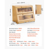 VEVOR Double Layer Bread Box for Kitchen Counter, Large Capacity Bamboo Bread Storage Container, Farmhouse Wooden Breadbox for Homemade Bread, Storage Holder Bin with Acrylic Wavy Door Panel, Natural