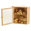VEVOR Corner Bread Box for Kitchen Counter, Double Layer Large Capacity Bamboo Bread Storage Container, Farmhouse Wooden Breadbox for Homemade Bread, Storage Holder Bin with Acrylic Wavy Door, Natural
