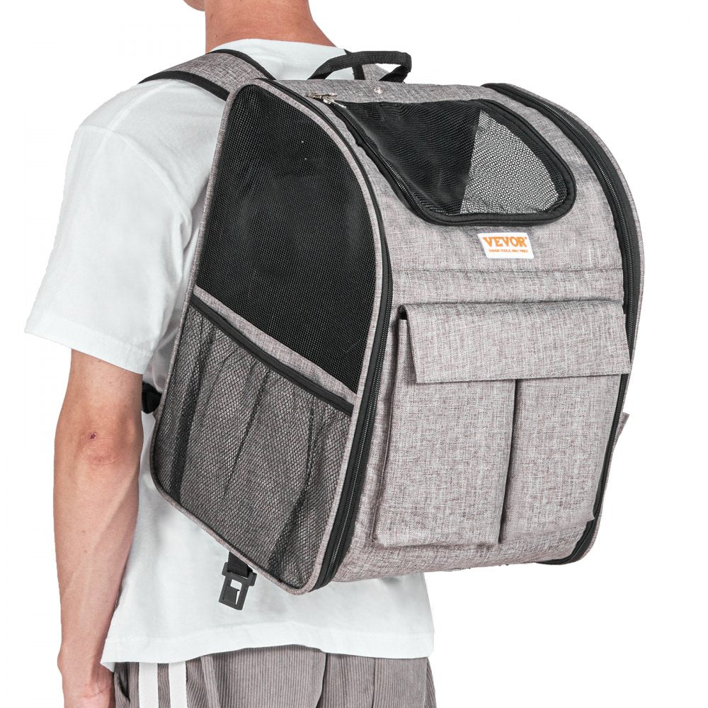 VEVOR Rolling Pet Carrier Backpack with Removable Wheels for Under 18LBS, Large Soft Sided Wheeled Dog Carrier Cat Travel Carrier Airline Approved for Small Dogs and Medium Cats with Upgraded Wheels
