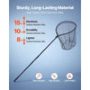 VEVOR Fishing Net, Landing Nets with Telescopic Handle, Portable Lightweight Stronger 6063 Aluminum Fish Gear, Nylon Covered PVC, Durable and Fish-friendly, 26 inch Net Opening for Saltwater Bait Fish