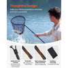 VEVOR Fishing Net, Landing Nets with Telescopic Handle, Portable Lightweight Stronger 6063 Aluminum Fish Gear, Nylon Covered PVC, Durable and Fish-friendly, 26 inch Net Opening for Saltwater Bait Fish