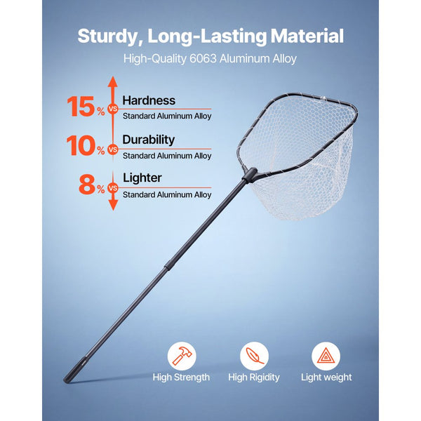 Vevor Fishing Net Foldable Telescopic Landing Net with Built-In Length ...