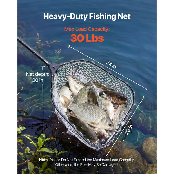 Vevor Fishing Net Foldable Telescopic Landing Net with Built-In Length ...