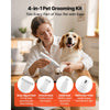 VEVOR Dog Clippers for Grooming, 4 in 1 Dog Grooming Kit, Low Noise, Rechargeable Pet Shaver with 6 Combs & 4 Detachable Blades, Waterproof Cordless Pet Hair Trimmers Nail Grinder Set for Dogs Cats