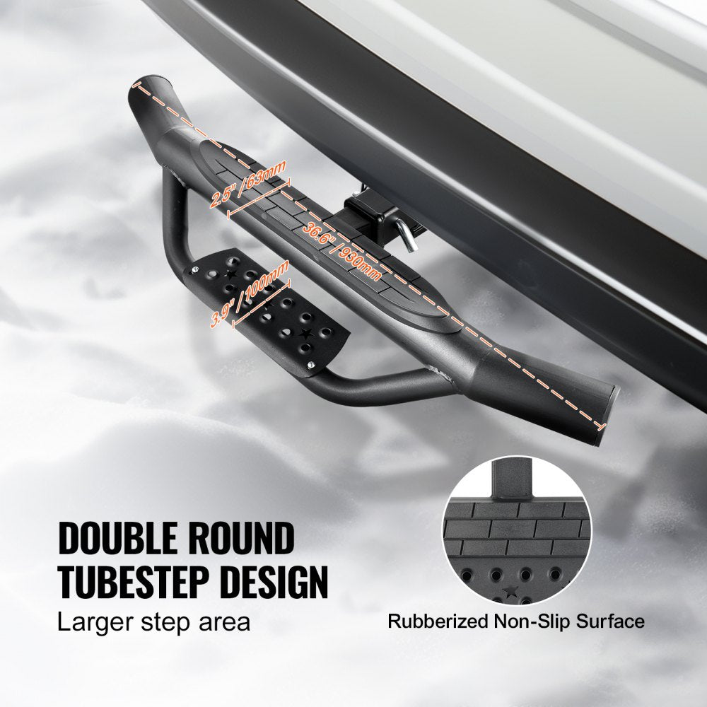 VEVOR Hitch Step for 2 Inch Receiver, Strong Steel Construction with 350 LBS Load Capacity, Rear Bumper Guard Protector with Pin Lock, Universal Fit for Truck, SUV, Pickup, Trailer