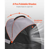 VEVOR Pet Stroller, 35 lbs Weight Capacity, Foldable Dog Stroller Cart, 4 Wheels Cats Pram with Detachable Carrier & Mesh Windows, Portable Animal Carrier with Brake for Small to Medium Pets