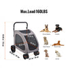 VEVOR Pet Stroller, 4 Wheels Dog Stroller with Brakes, 160lbs Weight Capacity, Portable Puppy Stroller Carrier with Breathable Mesh Windows & Height-Adjustable Height, Animal Stroller for Cats & Dogs