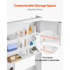 VEVOR Over The Toilet Storage Cabinet, 67.44 in Height Bathroom Storage Organizer with Double Door and Adjustable Shelf, Bathroom Space Saver Organizer Above Toilet with Open Shelf, White