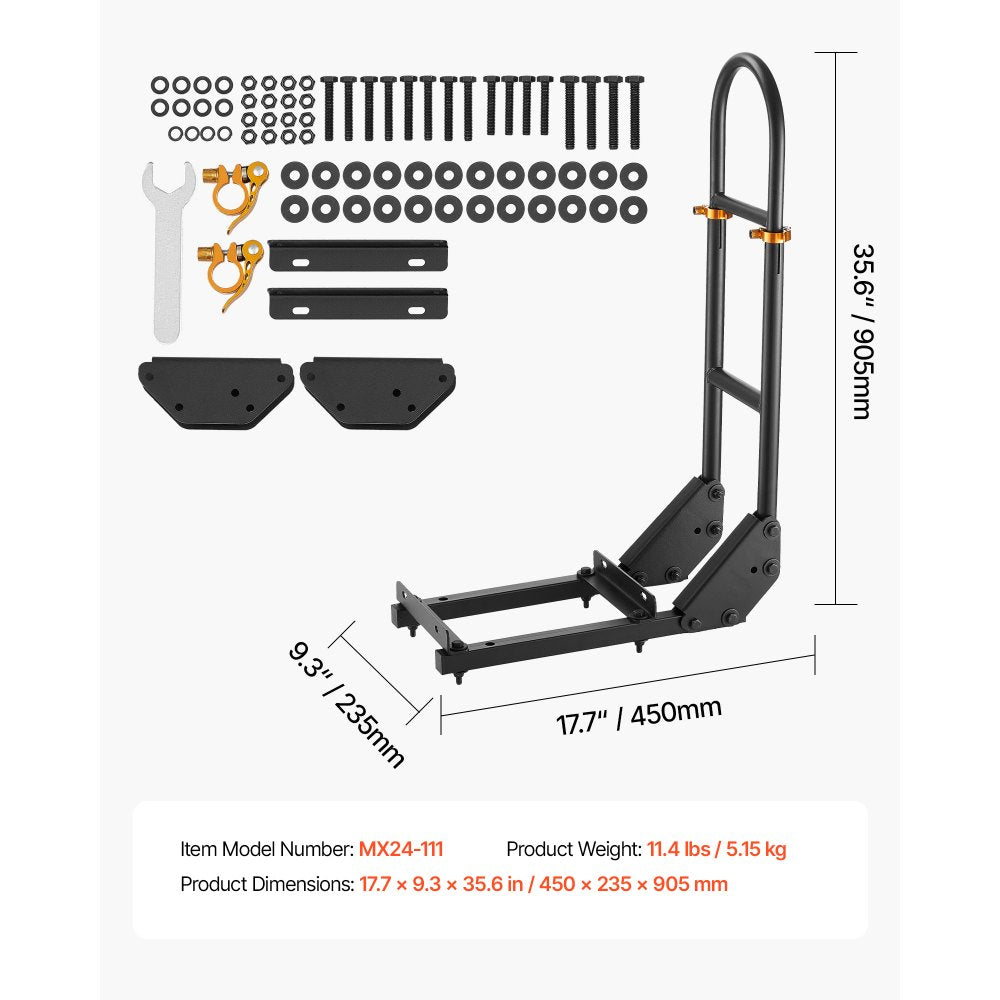 VEVOR Golf Cart Grab Bar, 17.7 x 9.3 x 35.6 Inch, Compatible with Most Golf Carts with Metal Footplates, No Modification Needed, 27.5 to 33.5 Inch Height Adjustable Carbon Steel Rear Seat Grab Bar