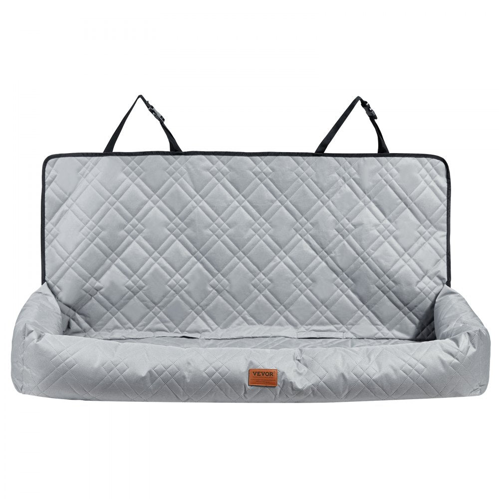 VEVOR Dog Car Seat, Waterproof Dog Booster Seat for Car, Pet Car Seat with Clip-On Safety Leash, PP Cotton Filling, Dog Car Bed for Medium & Large Dog up to 100 lbs, Gray