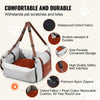 VEVOR Dog Car Seat, Waterproof Dog Booster Seat for Car with Side Handles and A Storage Pocket, Clip-On Safety Leash and PP Cotton Filling, Dog Car Bed for Small Dog up to 25lbs, Gray