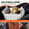 VEVOR Dog Car Seat, Waterproof Dog Booster Seat for Car with Side Handles and A Storage Pocket, Clip-On Safety Leash and PP Cotton Filling, Dog Car Bed for Small Dog up to 25lbs, Gray