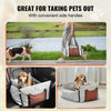 VEVOR Dog Car Seat, Waterproof Dog Booster Seat for Car with Side Handles and A Storage Pocket, Clip-On Safety Leash and PP Cotton Filling, Dog Car Bed for Small Dog up to 25lbs, Gray