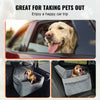 VEVOR Dog Car Seat, Dog Booster Seat for Car with A Storage Pocket, Pet Car Seat with Clip-On Safety Leash, Sponge Filling, Dog Car Bed for Medium & Large Dog up to 55 lbs, Gray