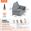 VEVOR Dog Car Seat, Dog Booster Seat for Car with A Storage Pocket, Pet Car Seat with Clip-On Safety Leash, Sponge Filling, Dog Car Bed for Medium & Large Dog up to 55 lbs, Gray