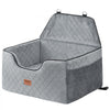 VEVOR Dog Car Seat, Dog Booster Seat for Car with A Storage Pocket, Pet Car Seat with Clip-On Safety Leash, Sponge Filling, Dog Car Bed for Medium & Large Dog up to 55 lbs, Gray