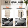 VEVOR Console Dog Car Seat, Center Console Dog Booster Seat for Small Dog, Pet Car Seat for Car Armrest with Clip-On Leash, Adjustable Straps, Supports up to 8lbs, Light Brown