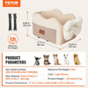 VEVOR Console Dog Car Seat, Center Console Dog Booster Seat for Small Dog, Pet Car Seat for Car Armrest with Clip-On Leash, Adjustable Straps, Supports up to 8lbs, Light Brown