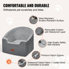 VEVOR Dog Car Seat, Waterproof Dog Booster Seat for Car with A Storage Pocket, Clip-On Safety Leash and Sponge Filling, Dog Car Bed for Small & Medium Dog up to 55lbs, Gray