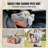 VEVOR Console Dog Car Seat, Center Console Dog Booster Seat for Small Dog, Pet Car Seat for Car Armrest with Clip-On Leash, Adjustable Straps, Supports up to 8lbs, Dark Gray