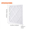 VEVOR Protective Pre Filters, 5 Pack, 15.75'' x 15.75'' Air Filter Replacement, High-efficient Stage 1 Filters Compatible w/ BlueDri & VEVOR Scrubber, Air Purifiers, Water Damage Restoration Equipment