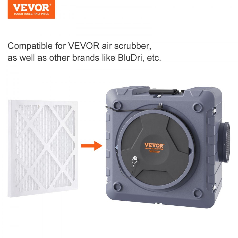 VEVOR Protective Pre Filters, 5 Pack, 15.75'' x 15.75'' Air Filter Replacement, High-efficient Stage 1 Filters Compatible w/ BlueDri & VEVOR Scrubber, Air Purifiers, Water Damage Restoration Equipment