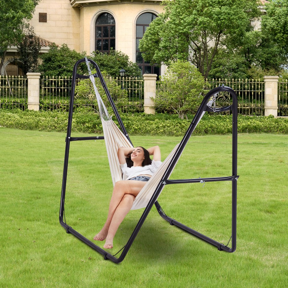 VEVOR Universal 2 Person Hammock Stand, Adjustable Heavy Duty 550 lbs Capacity Hammock Stand Fits 7.5-13.5 ft Hammocks for Outdoor and Indoor Portable Hammock Stand with Chain, Hook, and Carrying Bag