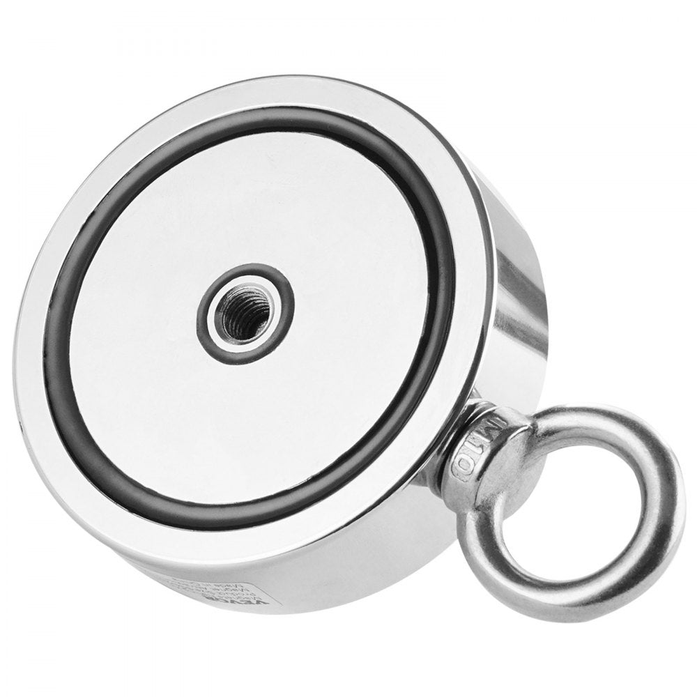 VEVOR Magnet Fishing Kit, 1700 LBS/771 Kg Double-Sided Pulling Force Strong Magnet Fishing Kit, Rare Earth Neodymium Magnetic Fishing Kit Includes Grappling Hook, Heavy Duty Rope, Gloves and Eyebolt