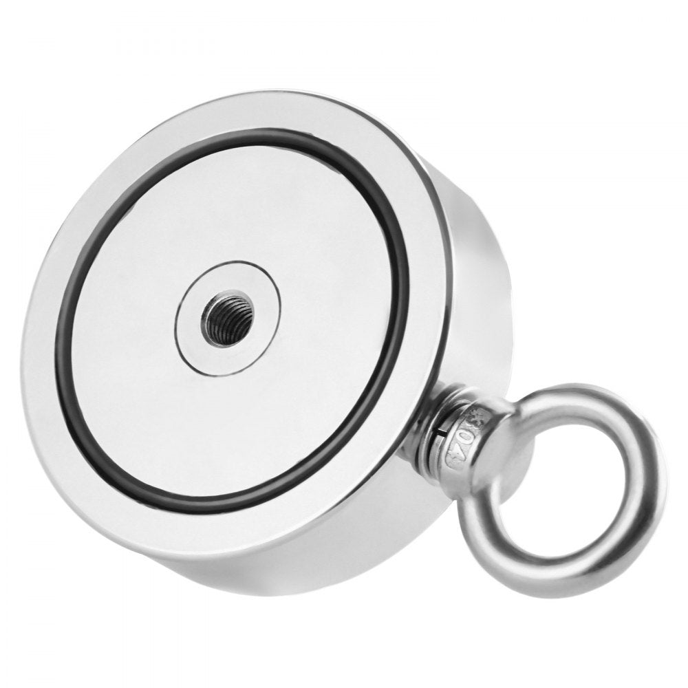 VEVOR Magnet Fishing Kit, 1400 LBS/635 Kg Double-Sided Pulling Force Magnet Fishing Kit, Rare Earth Neodymium Magnetic Fishing Kit Includes Grappling Hook, Heavy Duty Rope, Gloves, Eyebolt, Carry Case