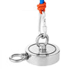 VEVOR Magnet Fishing Kit, 1400 LBS/635 Kg Double-Sided Pulling Force Magnet Fishing Kit, Rare Earth Neodymium Magnetic Fishing Kit Includes Grappling Hook, Heavy Duty Rope, Gloves, Eyebolt, Carry Case