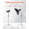 VEVOR C Stand, Max Height 10.83 ft/330 cm, Stainless Steel Heavy Duty Photography Light Stand with 4.8-9.8 ft Adjustable Height, 44 lbs/20 kg Load Capacity for Studio Softbox, Monolight, Reflector