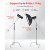 VEVOR C Stand with Boom Arm, Max Height 10.83 ft/330 cm, Stainless Steel Heavy Duty Photography Light Stand with 4.8-9.8 ft Adjustable Height, 2 Grip Head for Studio Monolight, Softbox, Reflector
