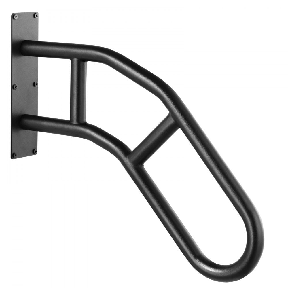 VEVOR Handrails for Outdoor Steps, 32" Length Wall Mount Safety Railings for 1-3 Steps, U-Shaped Handrail with Matte Black Finished, Stair Handrails for Kids, Elderly, Pregnant Women, Disabled