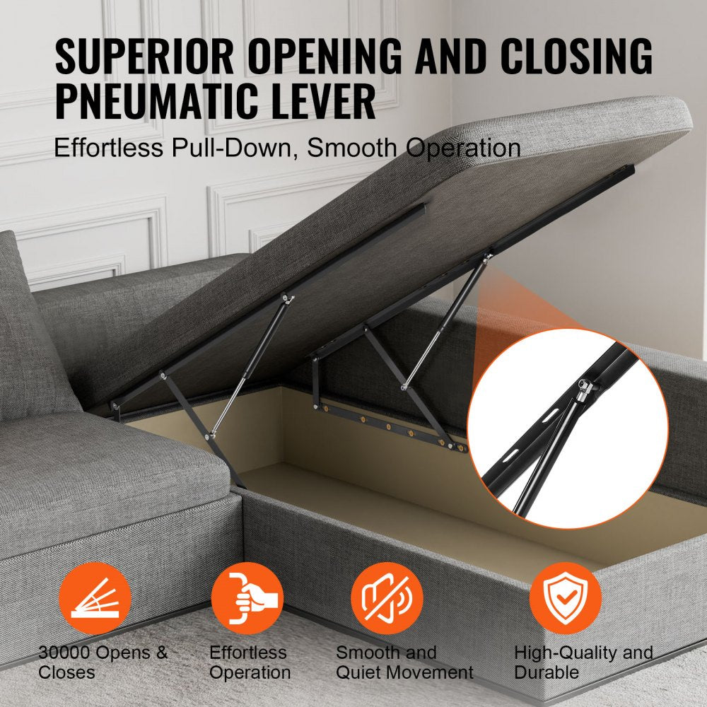 VEVOR Bed Lift, 59x79 in Compatible Bed Size 265 lbs Load Bearing, DIY Wall Bed Mechanical Hardware Kit Vertical Deluxe, Pneumatic Lever Heavy Duty Bed Support, Folding Wall Bed for Guestroom